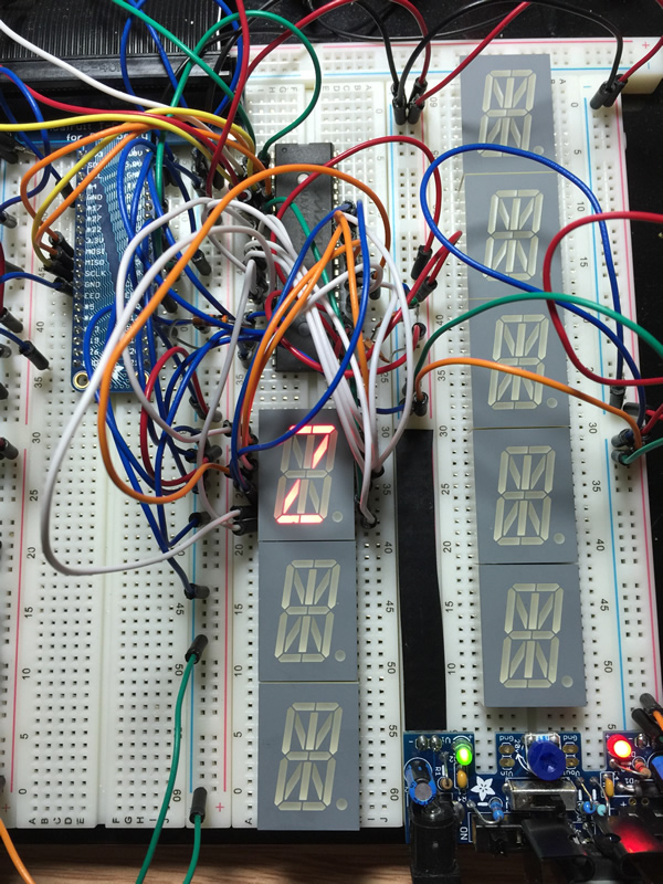 Wired display bank with a single digit